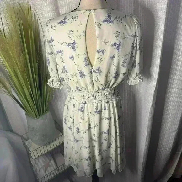 Arula Womens X (10/12) Baby Doll Floral Dress Zip Back Key Hole Short Sleeves - Picture 4 of 10